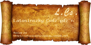 Latosinszky Csépán névjegykártya